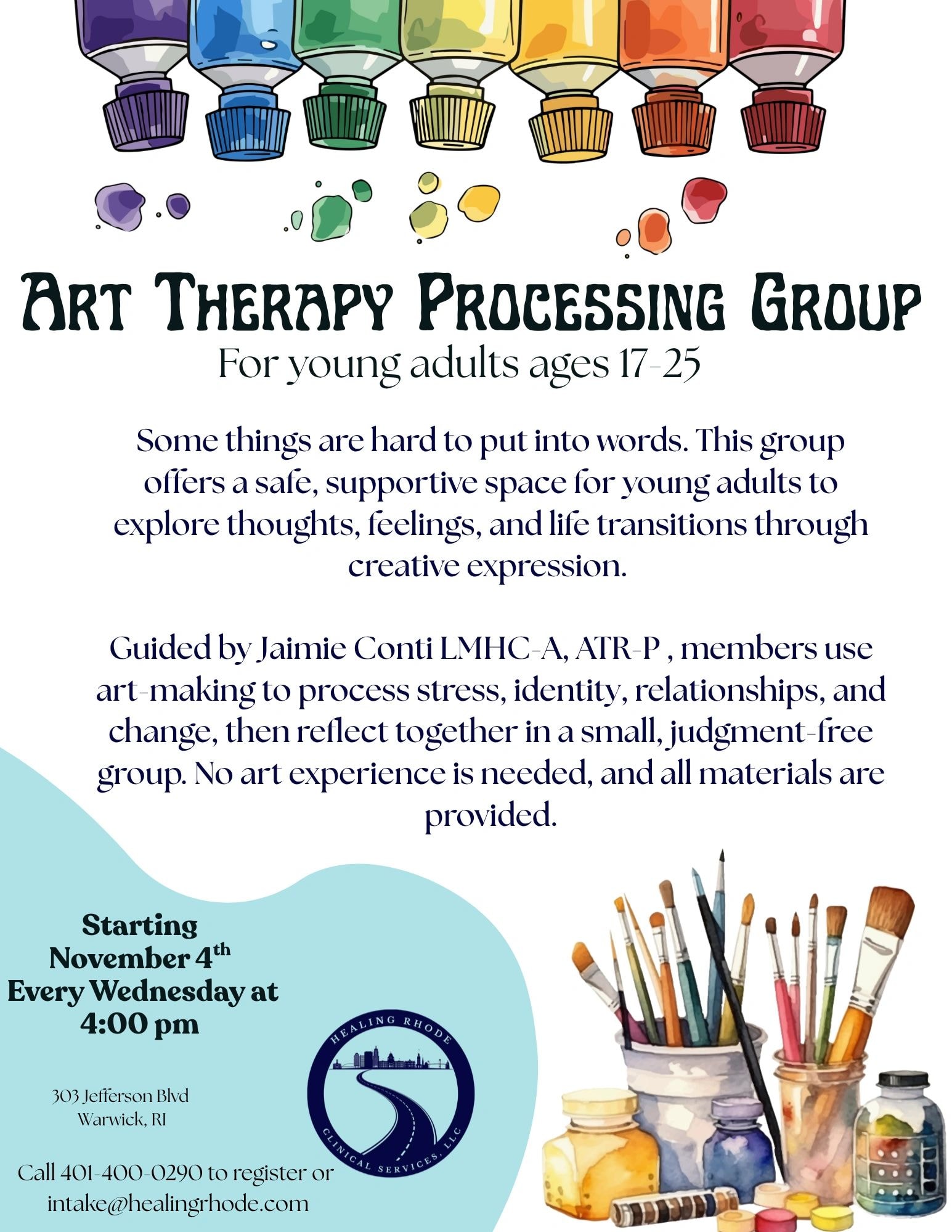 Art Therapy Processing Group flyer